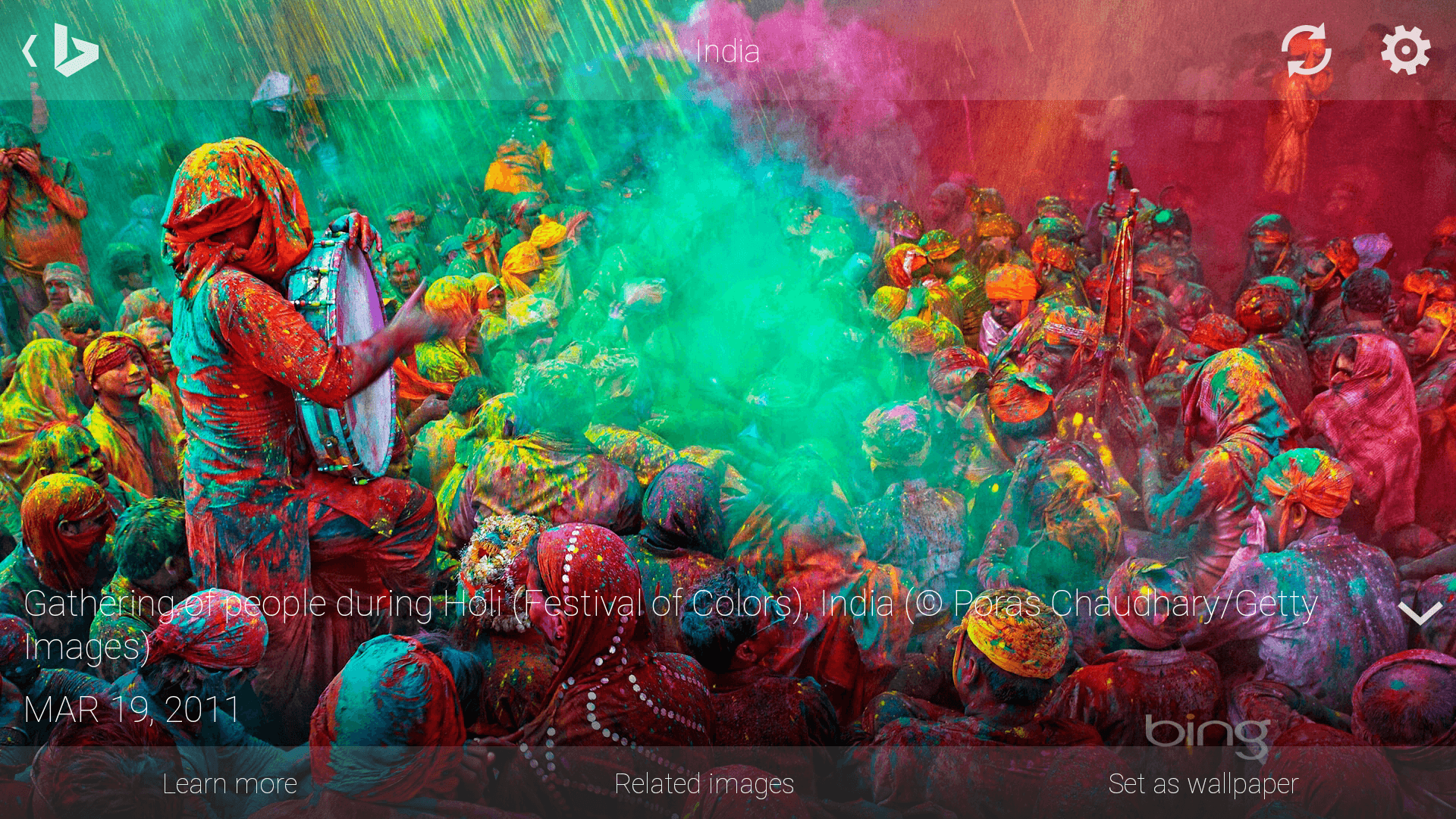 Bing Gallery on Bing for Android
